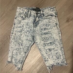 Traffic Blue and White Patterned Jeans